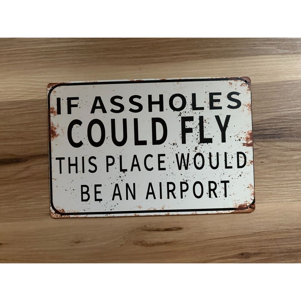 If Assholes Could Fly This Place Would Be An Airport Metal Sign 12" x 8"